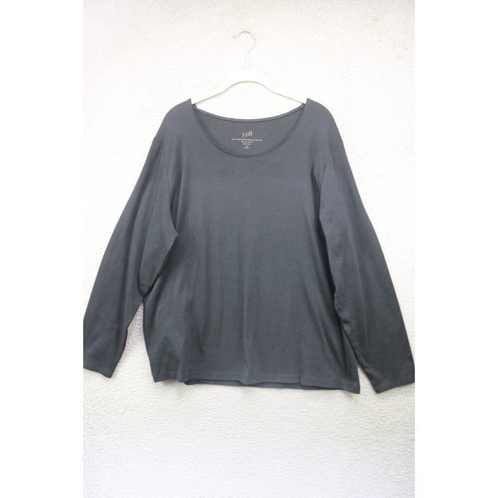 J.Jill Pima Cotton Scoop Neck Long Sleeve Tee-Size 2X